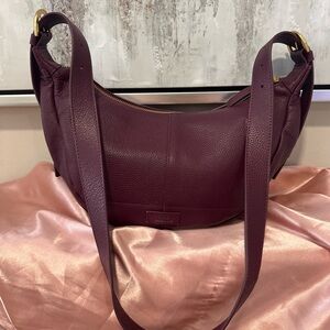 Vince Camuto Pebbled crossbody  Bag in Plum